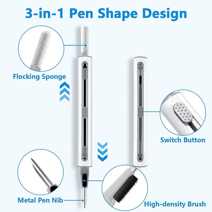 Adjustable Earphones Cleaner Kit for Airpods 3 2 1 Wireless Headphones Case Cleaning Pen Brush Bluetooth Earphones Cleaning Tool