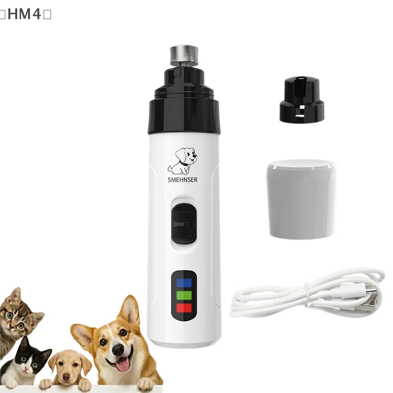 〔HM4〕Silent Groom Pro Nail Grinder, 2025 Upgraded Silent Groomer Pro Nail For Dogs, Rechargeable USB Charging Pet Nail Grinder
