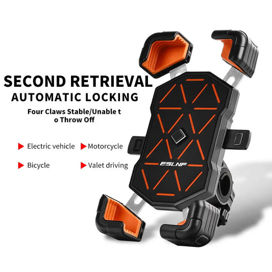 ESLNF Bike Phone Holder Universal 360° View Bicycle Phone Holder 4.5-7.2inch Mobile Phone Stand Shockproof Motorcycle Bracket